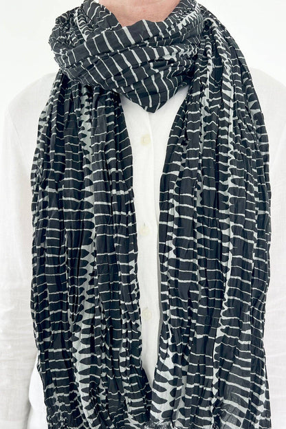 See Design - Cotton Scarf: Story Aqua/Citron