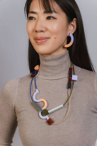 Pamela Coromoto - NEW Memphis versatile Maxi Necklace - Orange