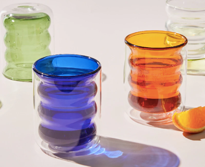 Colored Double Layer Glass Cup: Green - PMA Store at the Portland Museum of Art, Maine