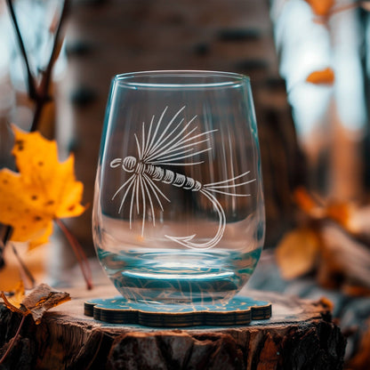 Benoit's Design Co. - Fly Fishing Flies Drinking Glasses (Set of 4): Set of 4 / Pint ~16 oz - PMA Store at the Portland Museum of Art, Maine