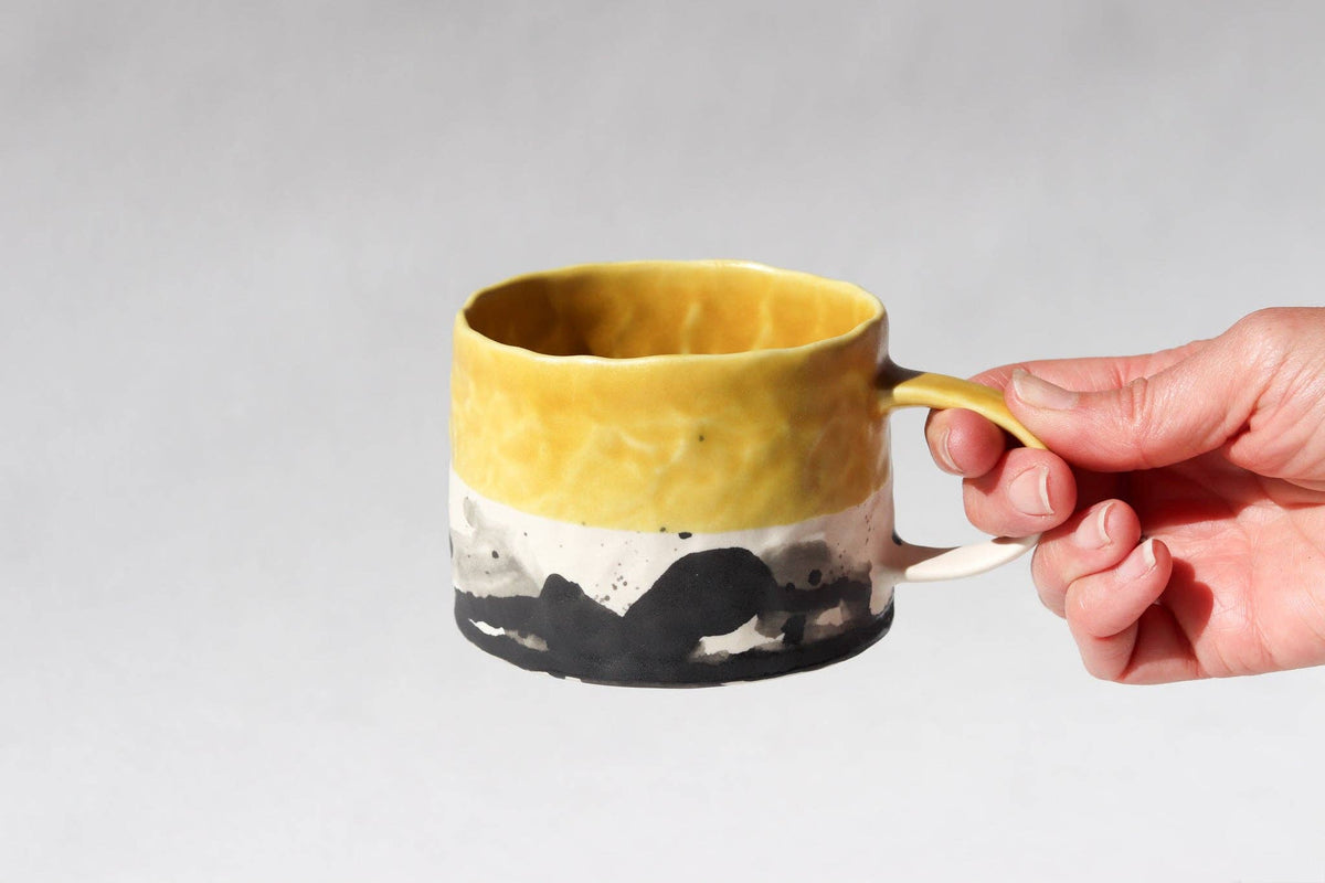 Elizabeth Benotti Ceramics - Pinched Splatter Mug: Deep ocean - PMA Store at the Portland Museum of Art, Maine