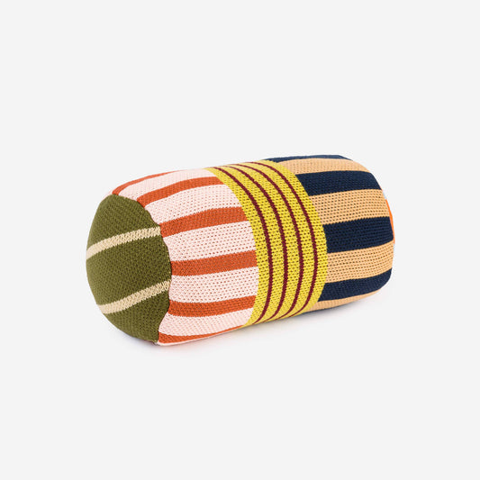 Patchwork Stripe Bolster Pillow: Desert - PMA Store at the Portland Museum of Art, Maine