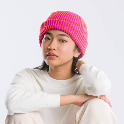 Simple Rib Knit Beanie: Poppy Magenta - PMA Store at the Portland Museum of Art, Maine