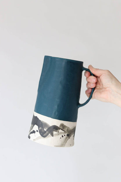 Elizabeth Benotti Ceramics - Splatter Pitcher: Seafoam - PMA Store at the Portland Museum of Art, Maine