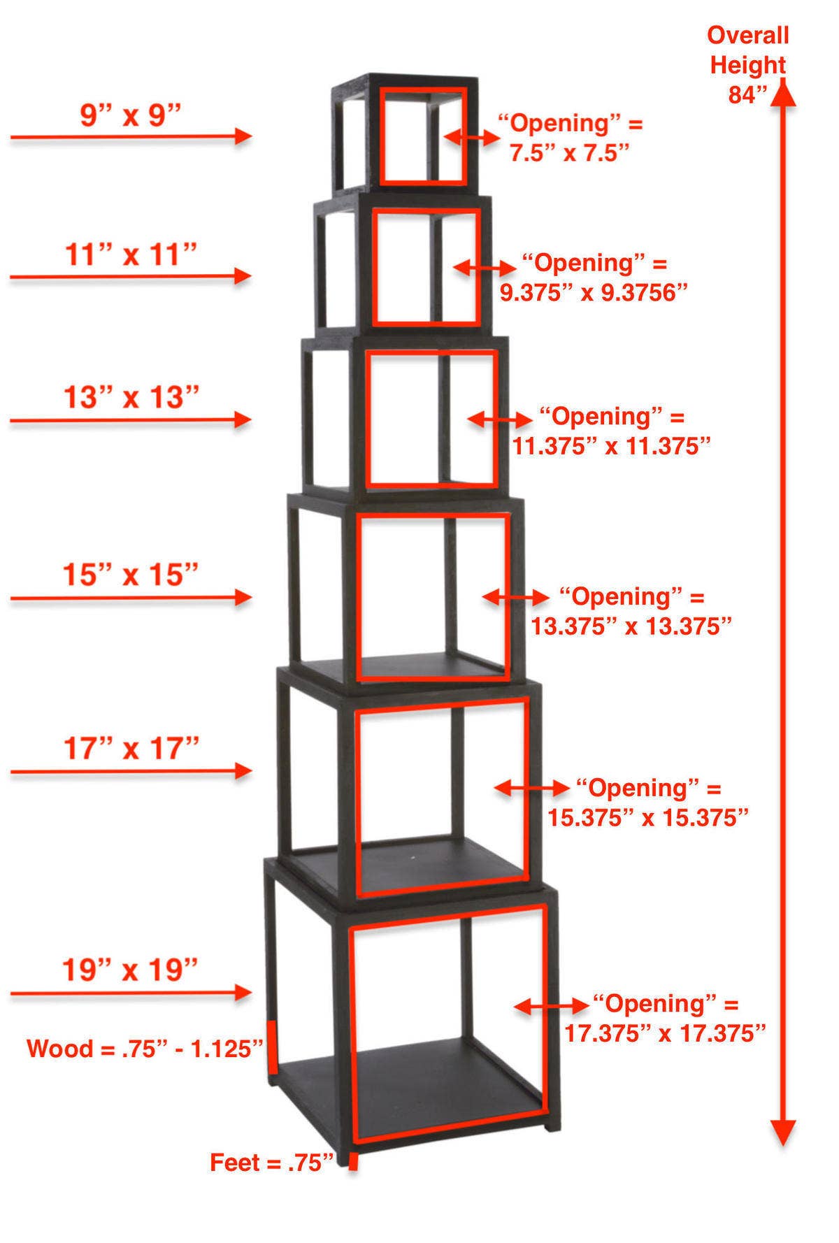 Wood Cube Risers in Set of 3 or Set of 6: White / 6 Cubes - PMA Store at the Portland Museum of Art, Maine