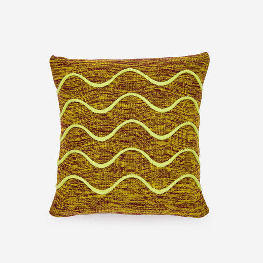 Squiggle Stripe Pillow Cover: Golden Olive Wine - PMA Store at the Portland Museum of Art, Maine