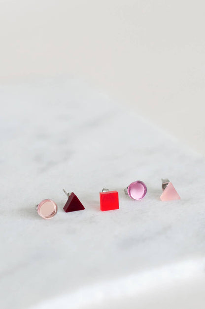 Pamela Coromoto - Basic - Mini Earrings Set (5) - Colorful Palette: Red/Blue Palette