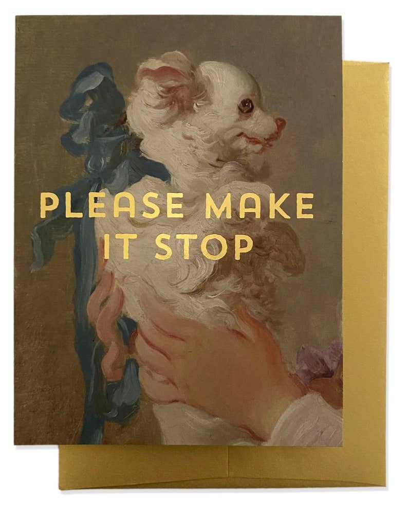 Billet Doux Cards - STOP DOGGIE Greeting Card - Gold Foil