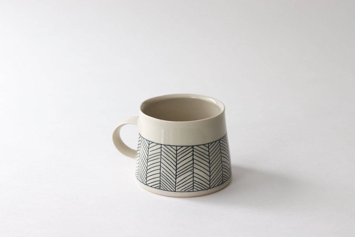 Elizabeth Benotti Ceramics - Herringbone Mug: Black - PMA Store at the Portland Museum of Art, Maine