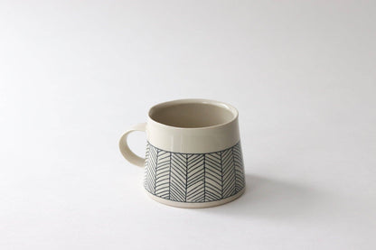 Elizabeth Benotti Ceramics - Herringbone Mug: Black - PMA Store at the Portland Museum of Art, Maine