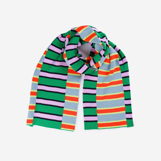 VERLOOP | knits - Zipper Stripe Big Scarf: Poppy Stone Blue - PMA Store at the Portland Museum of Art, Maine