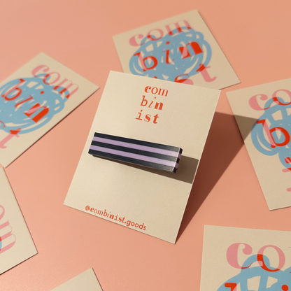 Combinist Goods - Striped Hair Clip | Large: Pastel Pink | Chartreuse