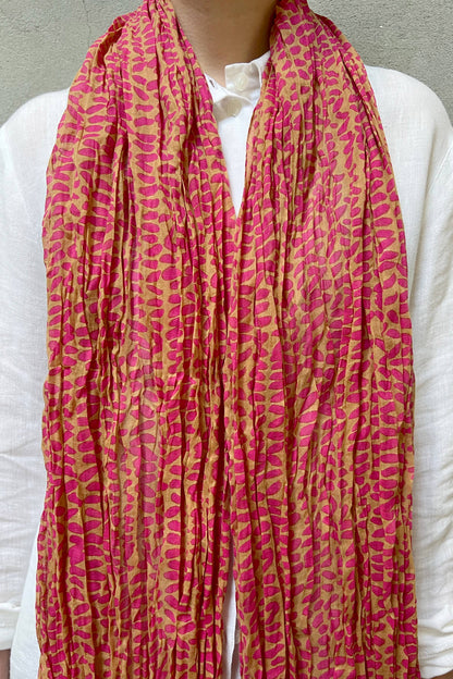 Cotton Scarf: Small Totem Red/Yellow - PMA Store at the Portland Museum of Art, Maine