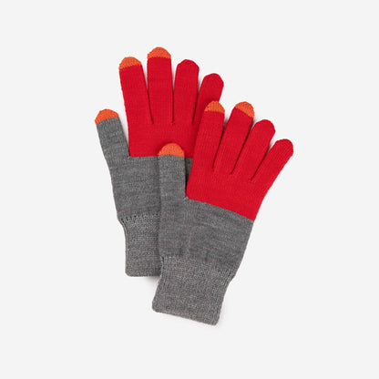 Colorblock Knit Touchscreen Gloves: Ruby Red - PMA Store at the Portland Museum of Art, Maine