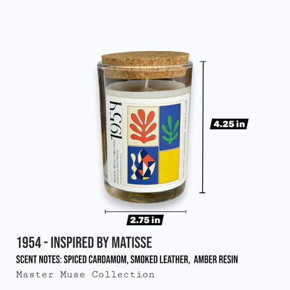 The Scented Palette - Leather Amber Matisse-Inspired Art Candle — 1954: Candle