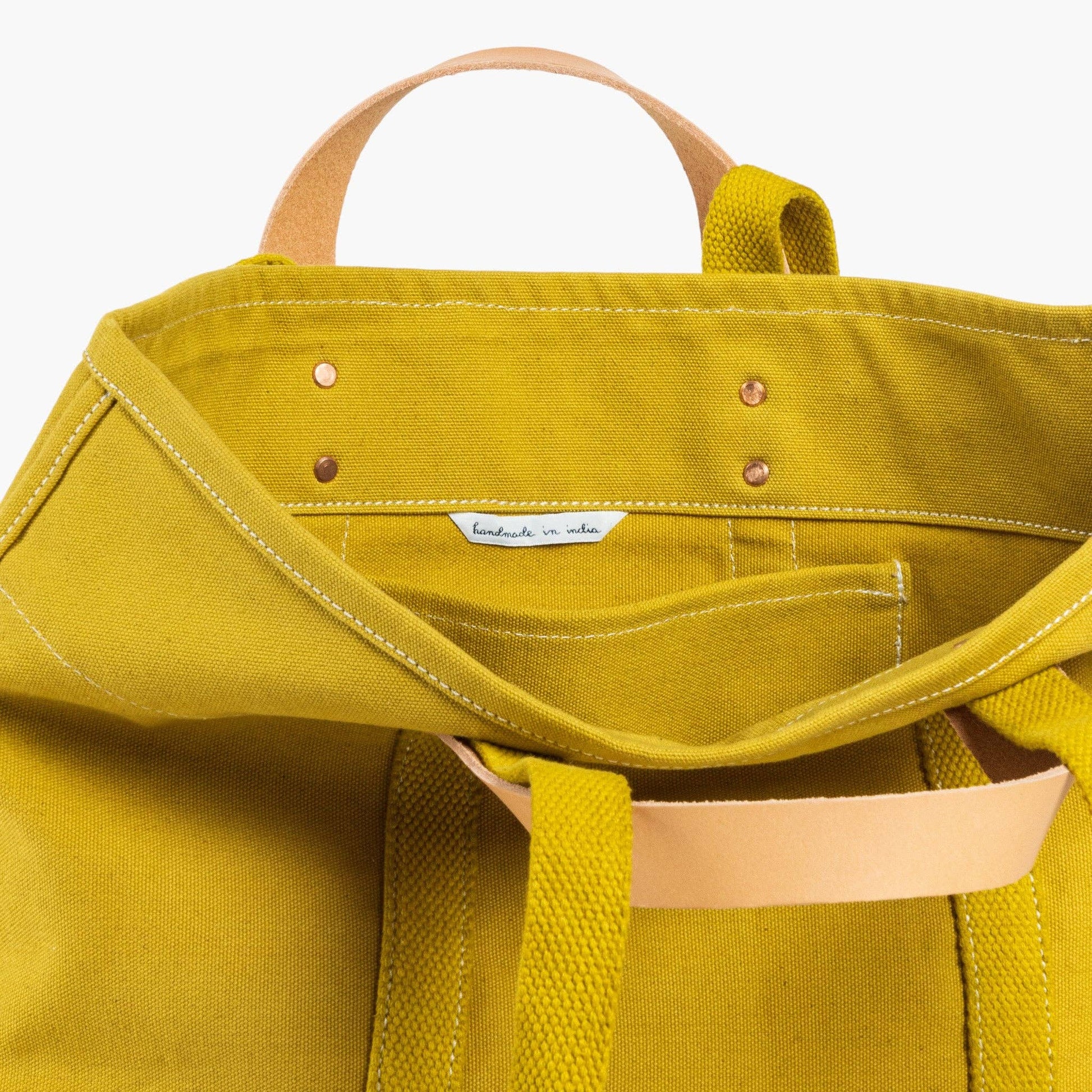 IMMODEST COTTON - Small East West Tote | Chartreuse - PMA Store at the Portland Museum of Art, Maine