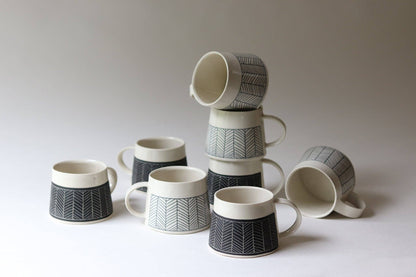 Elizabeth Benotti Ceramics - Herringbone Mug: Black - PMA Store at the Portland Museum of Art, Maine