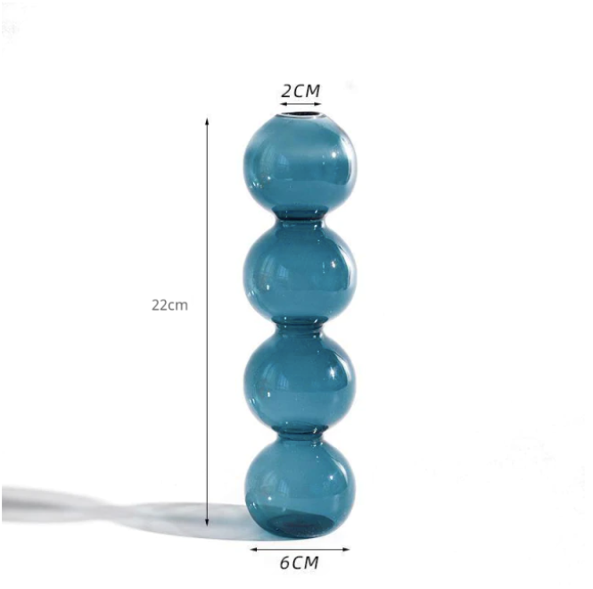 Bubble Shape Glass Vase: Blue / Short 3 Balls - PMA Store at the Portland Museum of Art, Maine