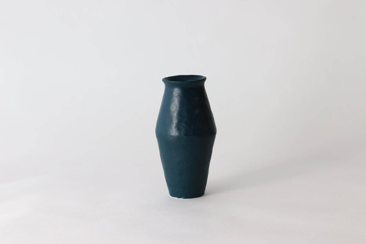 Elizabeth Benotti Ceramics - Everyday Pinched Vase: Striped - PMA Store at the Portland Museum of Art, Maine