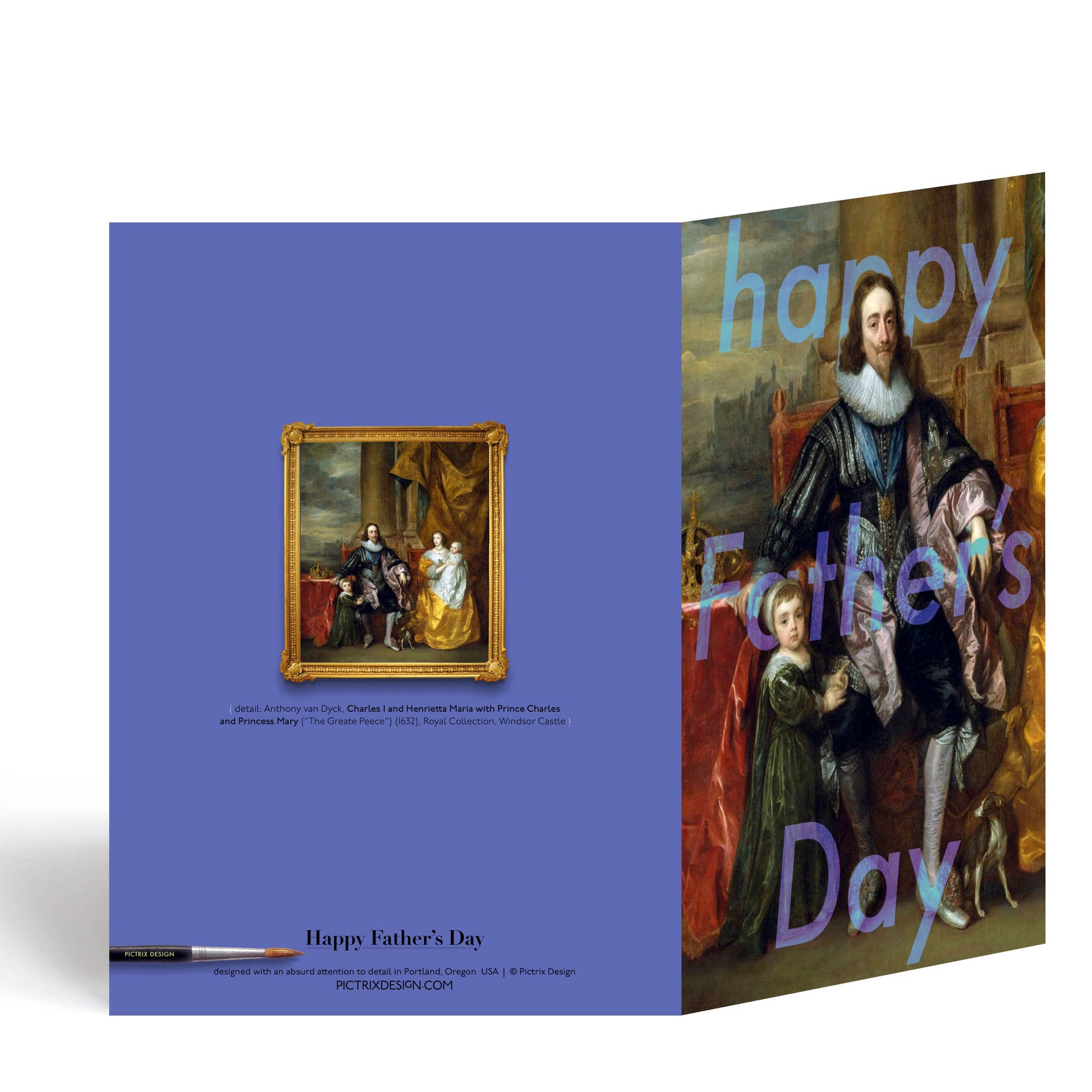 "Happy Father's Day" (king) A6 card: Recycled white envelopes - PMA Store at the Portland Museum of Art, Maine