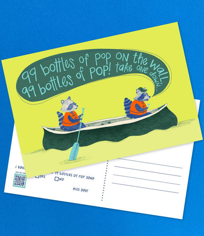 Avery Reed - Raccoon Canoe Postcard | 4x6