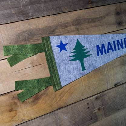 Quiet Tide Goods - Maine 1901 Flag Pennant - Grey - PMA Store at the Portland Museum of Art, Maine