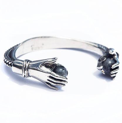 OZMA adornments - Soothsayer Cuff: Silver w/ hematite - PMA Store at the Portland Museum of Art, Maine
