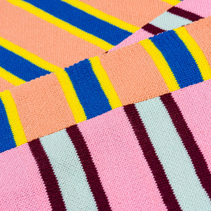 VERLOOP | knits - Zipper Stripe Big Scarf: Poppy Stone Blue - PMA Store at the Portland Museum of Art, Maine