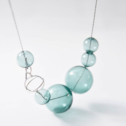 Pursuits - Orbits Necklace: Silver Aqua