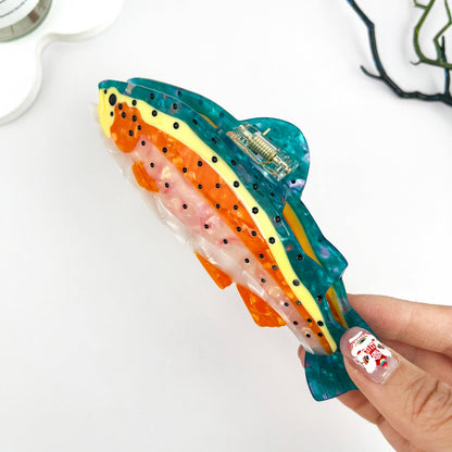 mildstyles - Exquisite Perch Fish Ocean Animal Acetate Hair Claw Clip 🐟: Orange
