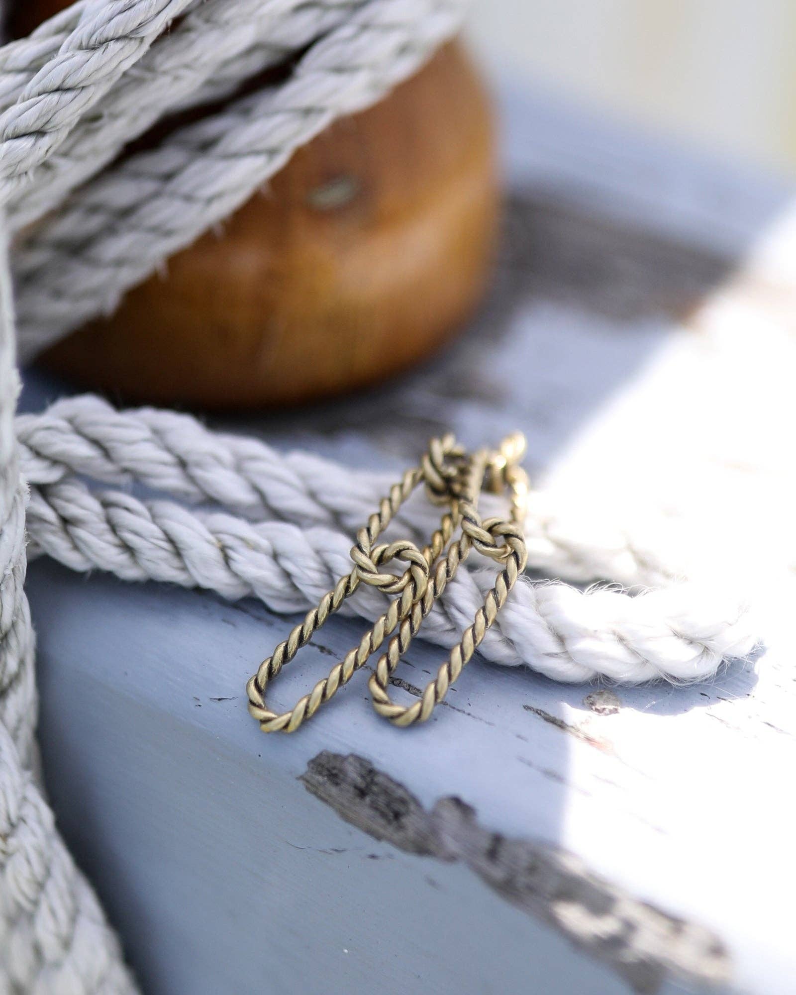Sailors Valentine - Rope Cable Earrings - The Long Version: Default Title - PMA Store at the Portland Museum of Art, Maine