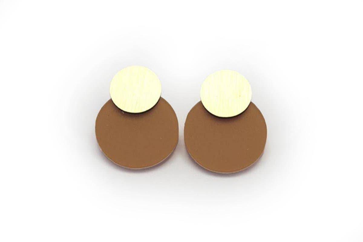 dconstruct - Ecoresin Earrings - Disc Stud: Chartreuse / Gold - PMA Store at the Portland Museum of Art, Maine