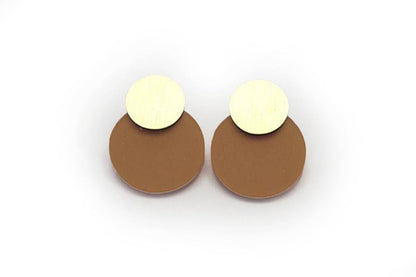 dconstruct - Ecoresin Earrings - Disc Stud: Chartreuse / Gold - PMA Store at the Portland Museum of Art, Maine