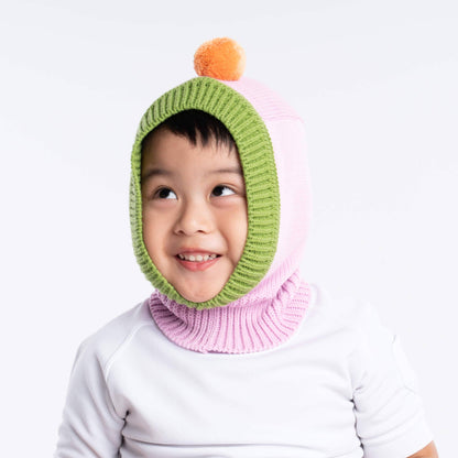 SALE kids Pom Balaclava: Peach Lilac - PMA Store at the Portland Museum of Art, Maine