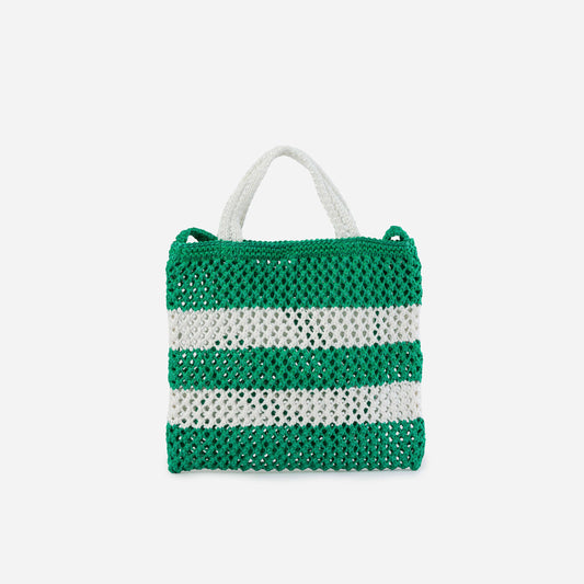 Stripe Raffia Mini Tote: Kelly White - PMA Store at the Portland Museum of Art, Maine