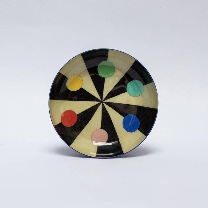 Roomytown Inc - Round Enamel Tray - Benson’s Colour Hexagon - PMA Store at the Portland Museum of Art, Maine