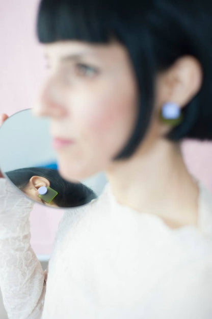 Pamela Coromoto - Glare Mini Earrings - Spring/Summer : Turquoise/Magenta