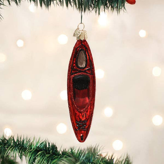 Old World Christmas - Red Kayak Ornament - PMA Store at the Portland Museum of Art, Maine