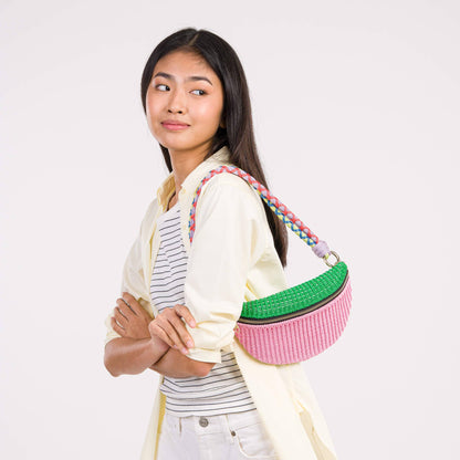 Braided Double Shoulder Strap: Kelly White - PMA Store at the Portland Museum of Art, Maine