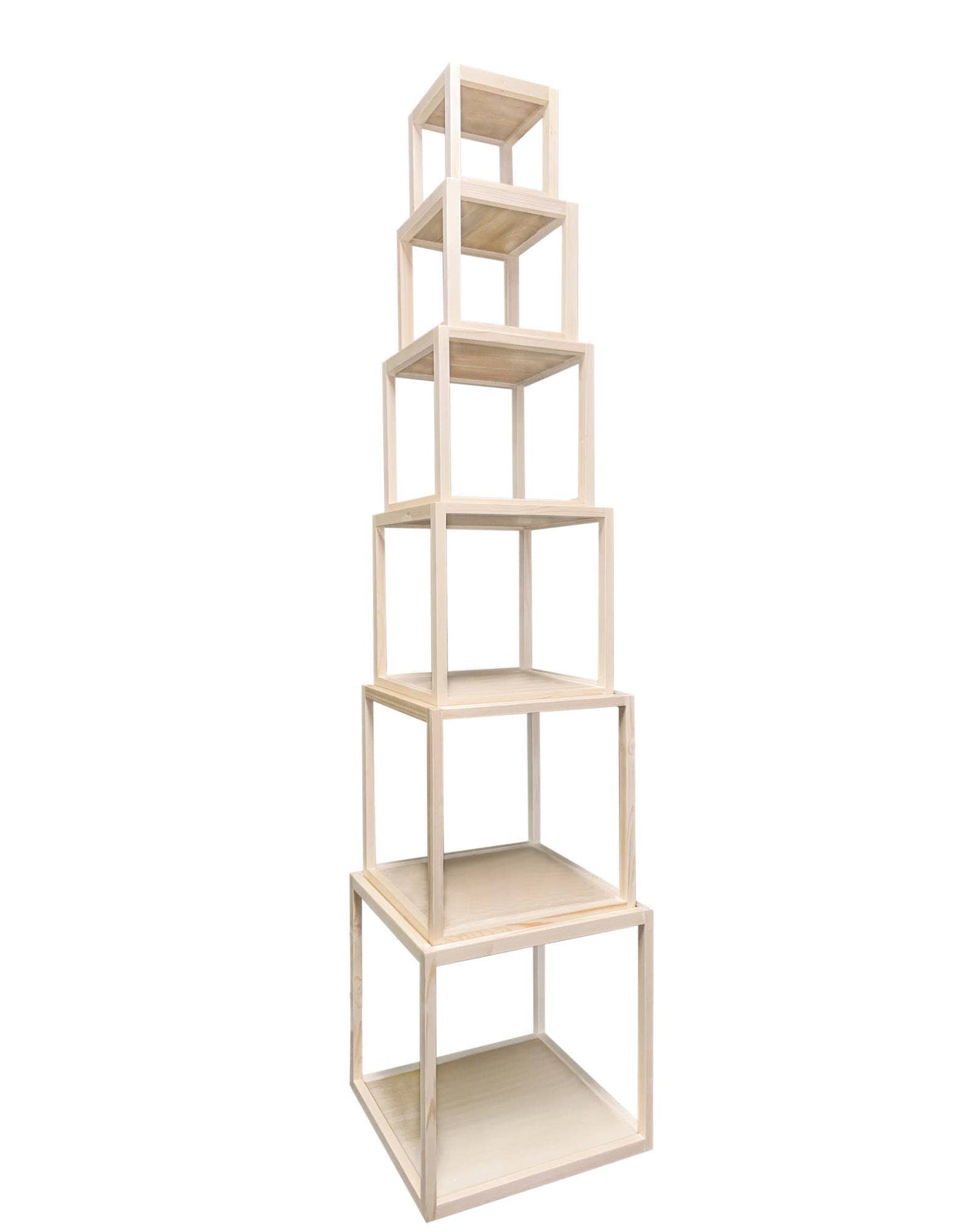 Wood Cube Risers in Set of 3 or Set of 6: White / 6 Cubes - PMA Store at the Portland Museum of Art, Maine