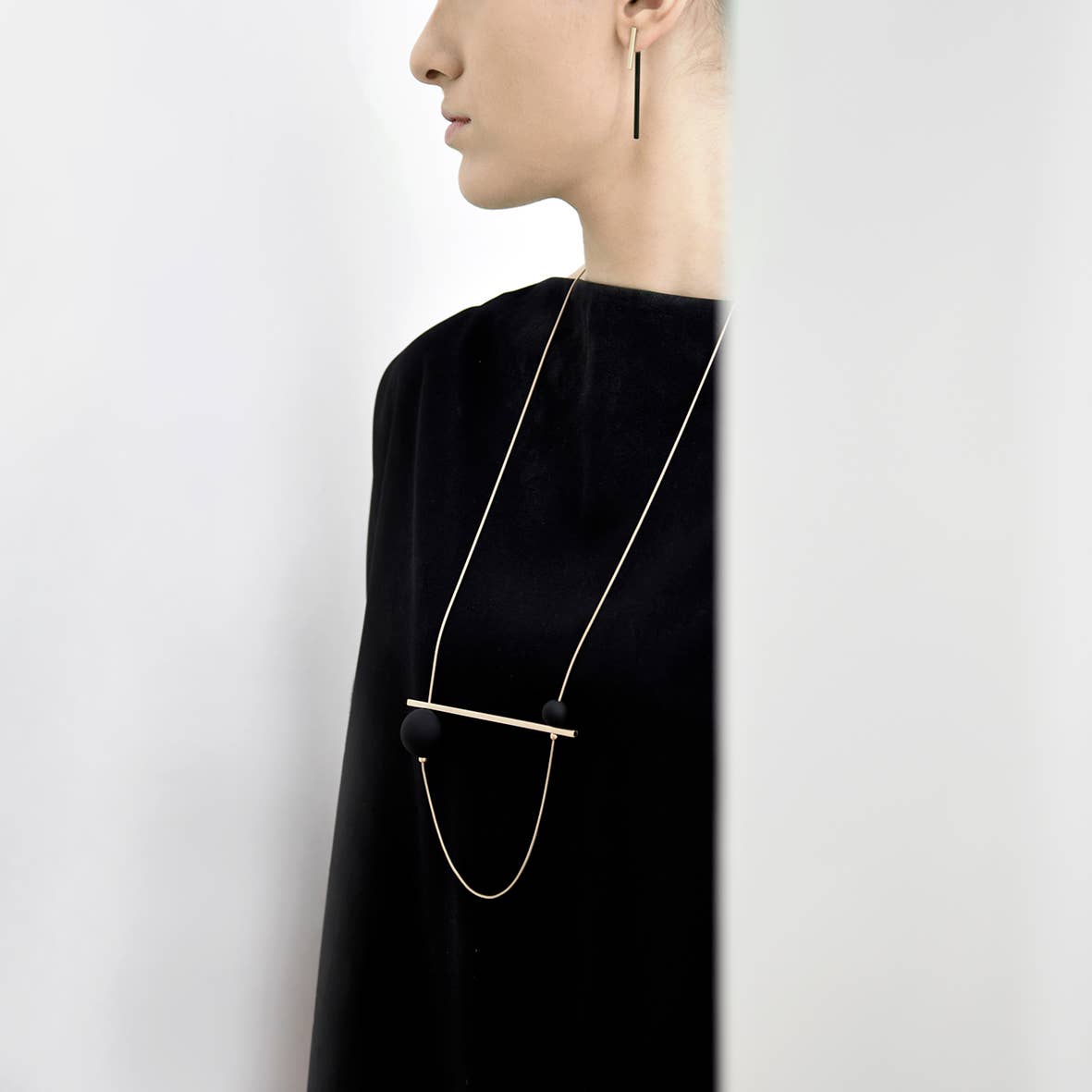 Pursuits - Abacus Necklace: Black Dijon