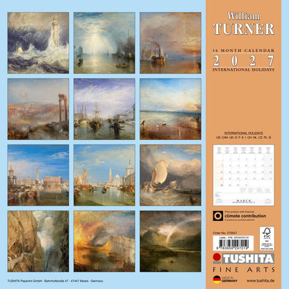 VisionWorks LLC - William Turner 2027 Wall Calendar. Now in Stock.