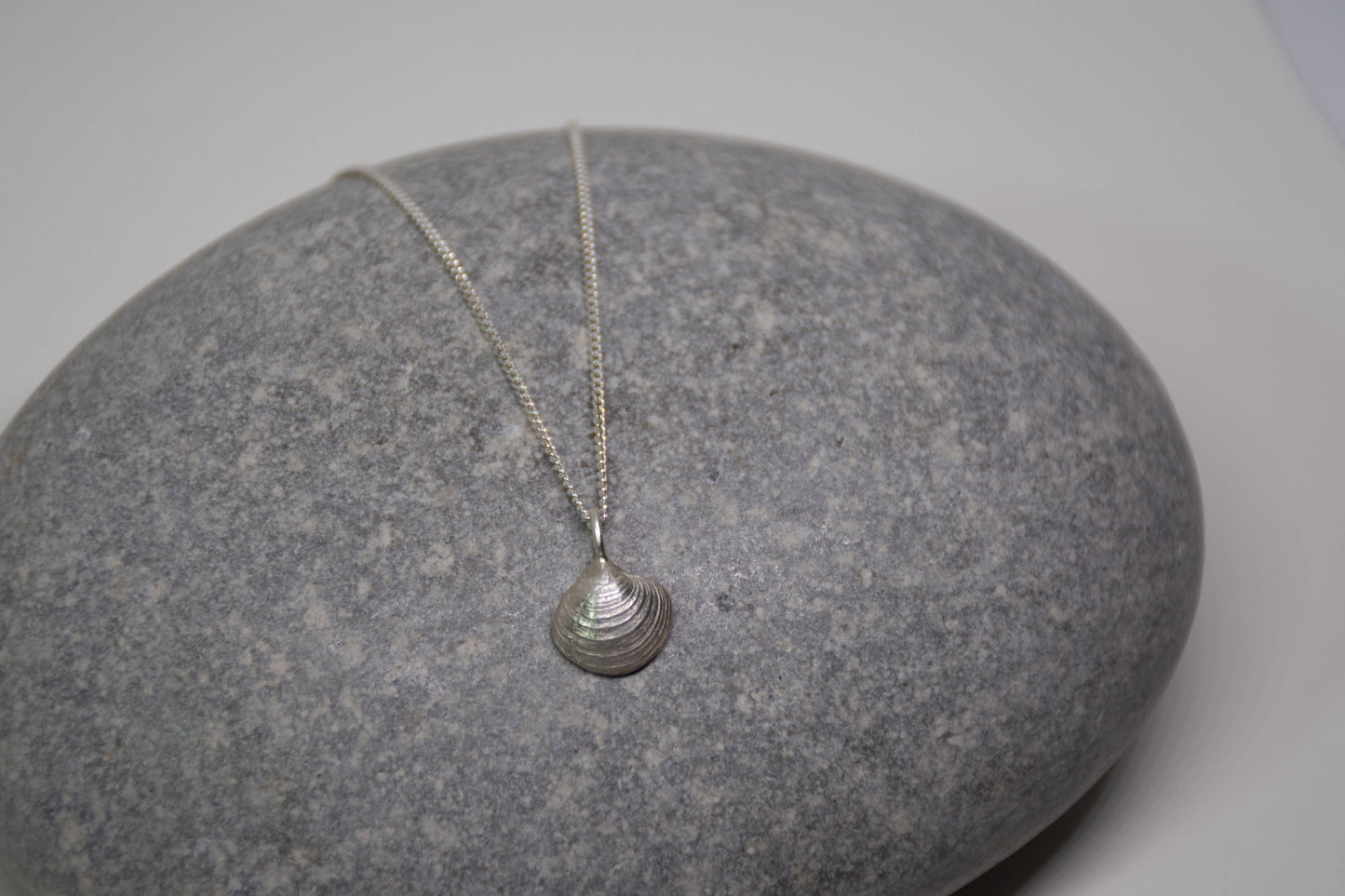 Sea Salt & Silver - Petite Falmouth Clam Shell Necklace - PMA Store at the Portland Museum of Art, Maine