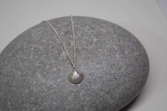 Sea Salt & Silver - Petite Falmouth Clam Shell Necklace - PMA Store at the Portland Museum of Art, Maine