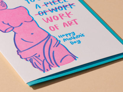 Piece of Work of Art Letterpress Mother's Day Card - Made in USA - PMA Store at the Portland Museum of Art, Maine
