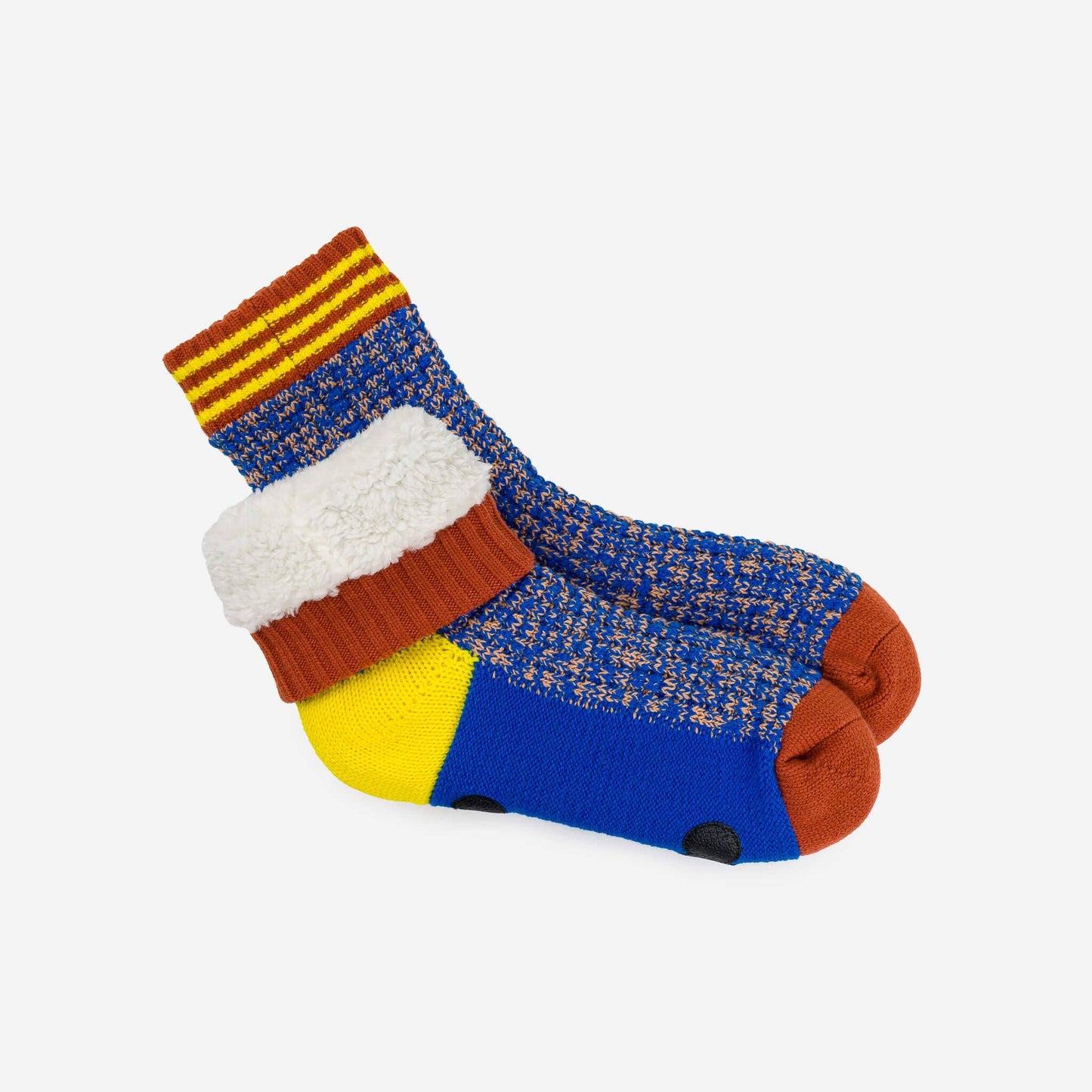 Varsity Knit House Socks: Golden Olive / S/M - W 6-9<br>M 5-7.5