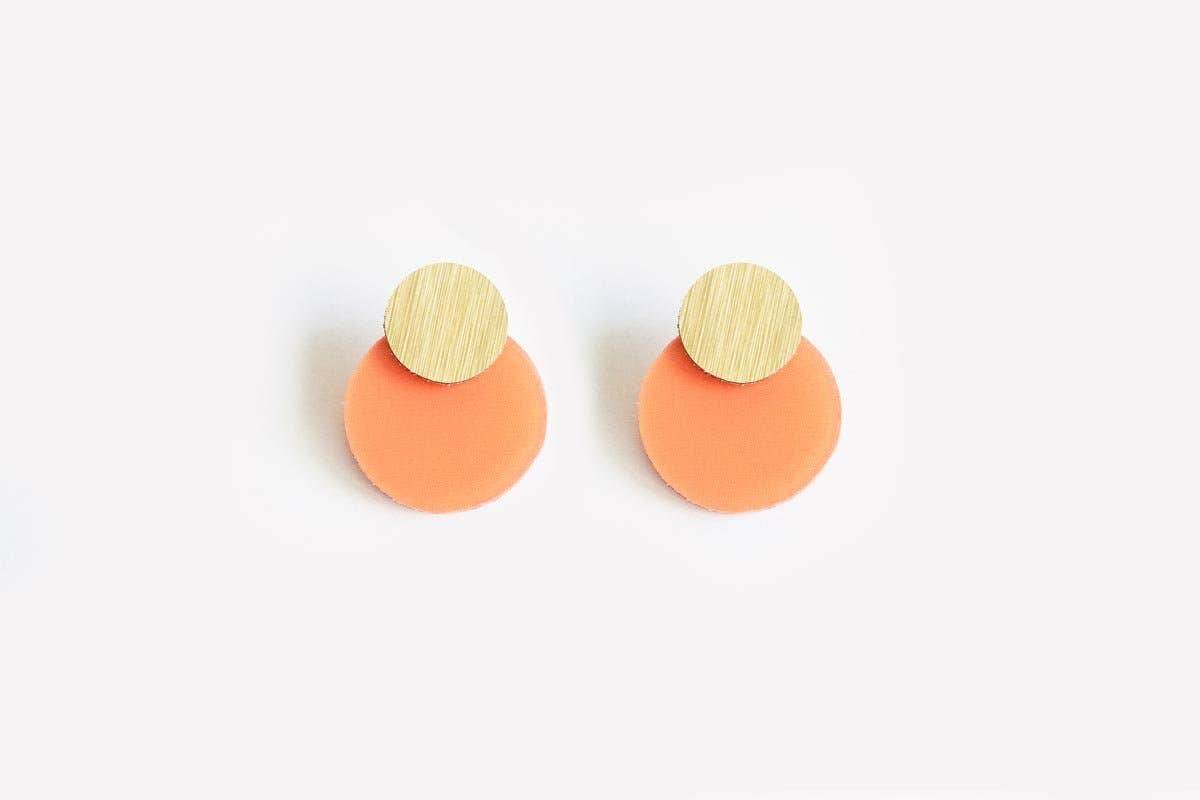 dconstruct - Ecoresin Earrings - Disc Stud: Chartreuse / Gold - PMA Store at the Portland Museum of Art, Maine