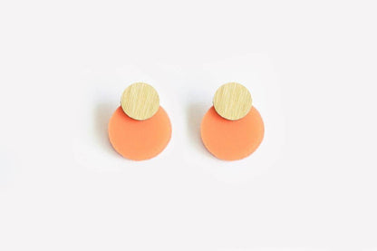 dconstruct - Ecoresin Earrings - Disc Stud: Chartreuse / Gold - PMA Store at the Portland Museum of Art, Maine