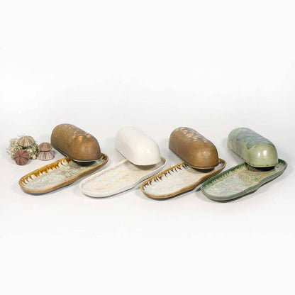 Alison Evans Ceramics - Razor Butter Dish: Seafoam - PMA Store at the Portland Museum of Art, Maine