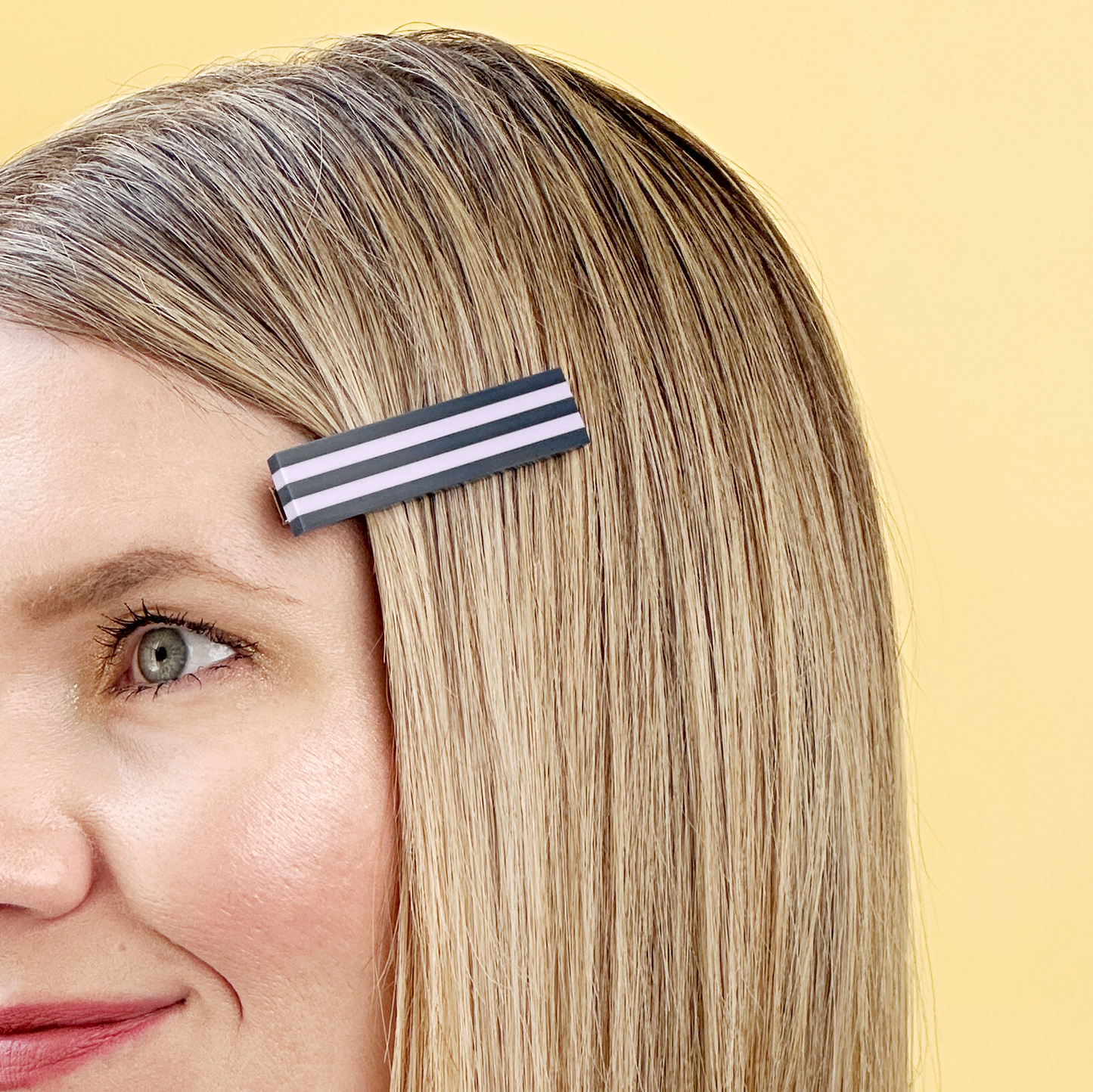 Combinist Goods - Striped Hair Clip | Large: Green | Pastel Pink | Navy